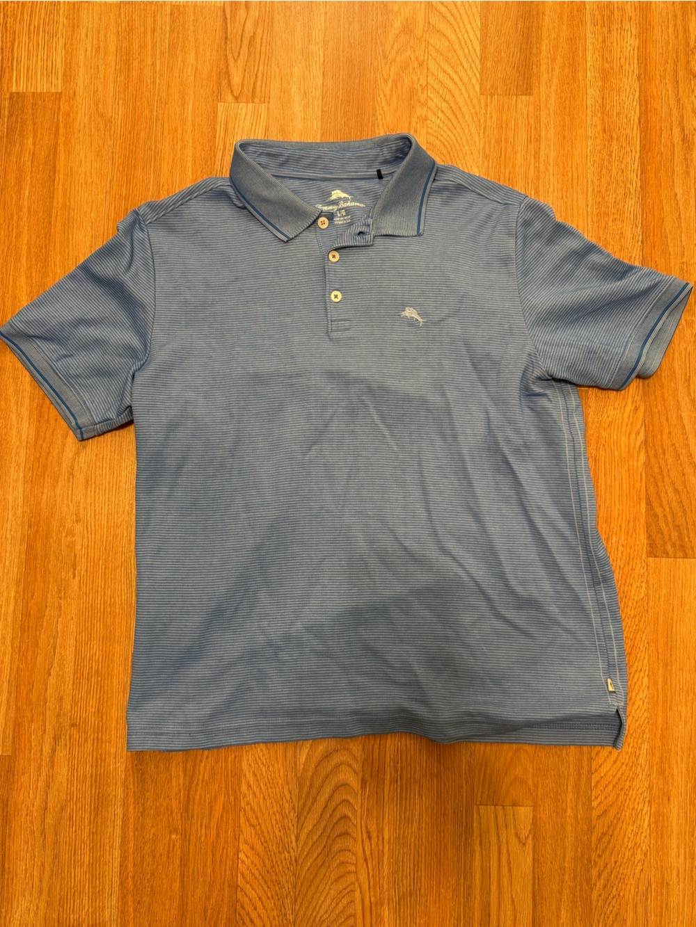 Tommy Bahama Light Blue Micro-Striped Polo